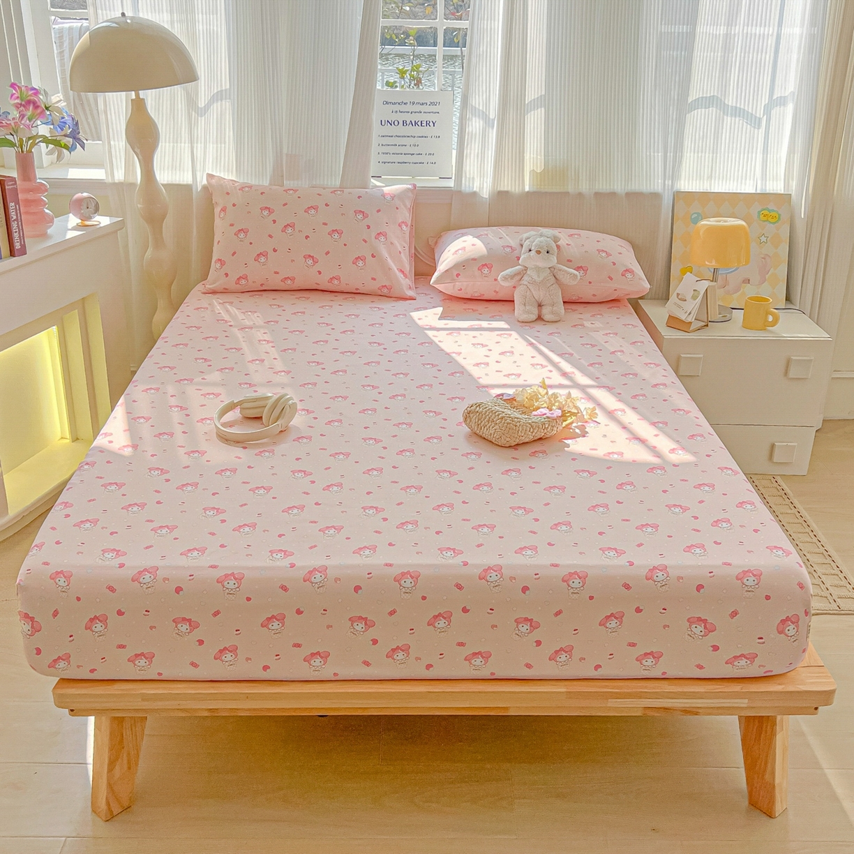 91家纺网 家纺一手货源 找家纺 韩巢家纺 2026新款老粗布床笠春夏季凉席席子热销款防滑床笠单件 小美冰激凌【老粗布】