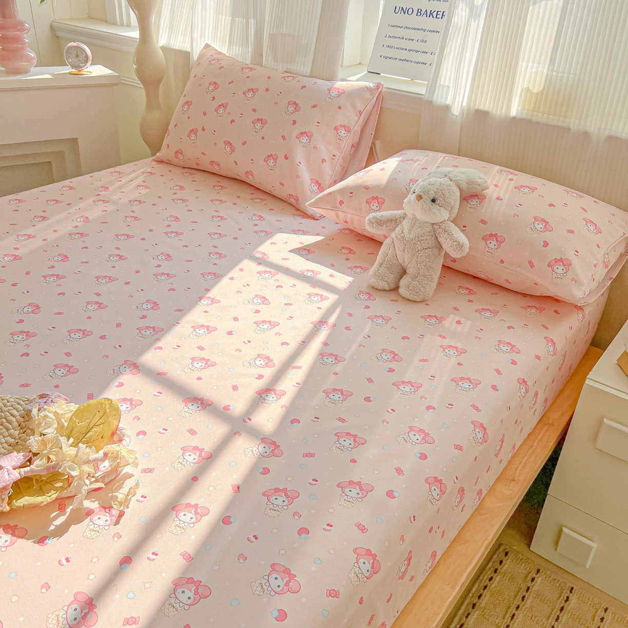 91家纺网 家纺一手货源 找家纺 韩巢家纺 2026新款老粗布床笠春夏季凉席席子热销款防滑床笠单件 小美冰激凌【老粗布】