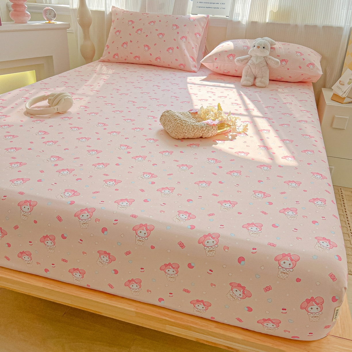 91家纺网 家纺一手货源 找家纺 韩巢家纺 2026新款老粗布床笠春夏季凉席席子热销款防滑床笠单件 小美冰激凌【老粗布】