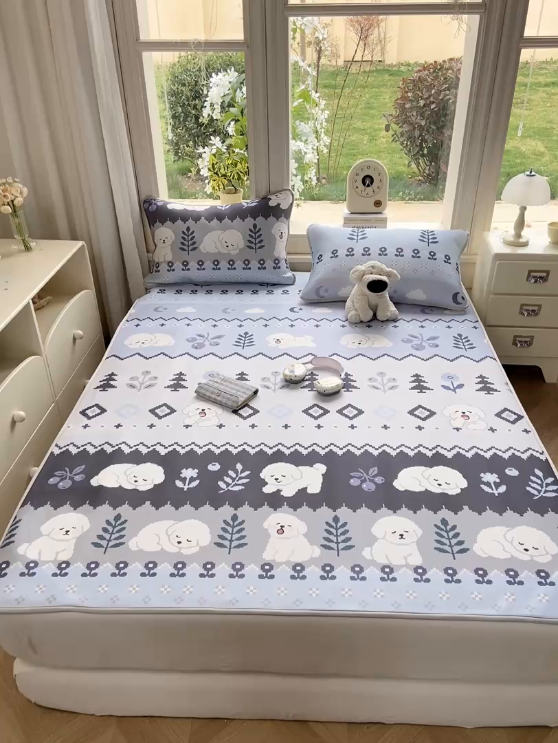 91家纺网 家纺一手货源 找家纺 麋兔 2026新款凉感小冰皮软席席子凉席 雪鹿