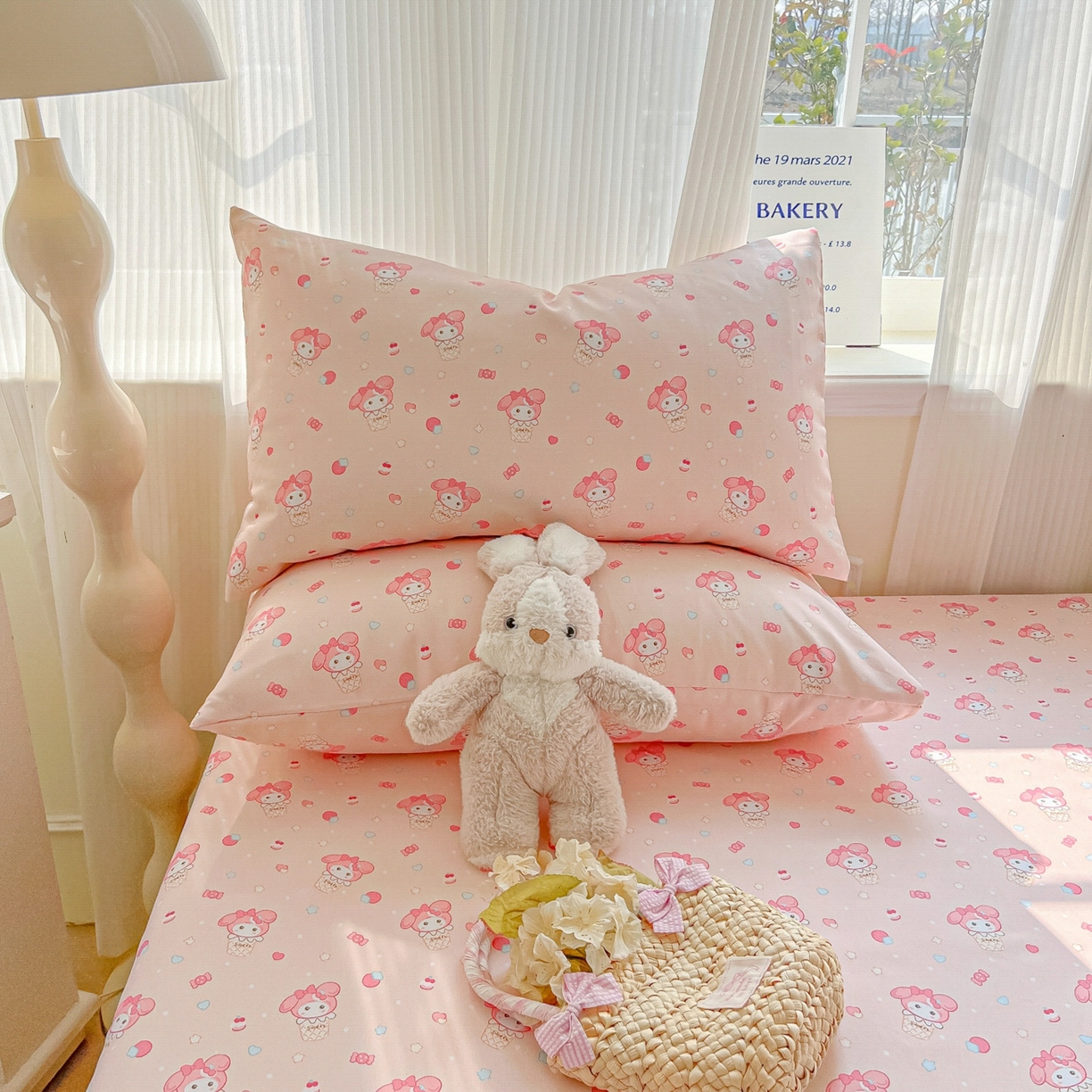 91家纺网 家纺一手货源 找家纺 韩巢家纺 2026新款老粗布床笠春夏季凉席席子热销款防滑床笠单件 小美冰激凌【老粗布】