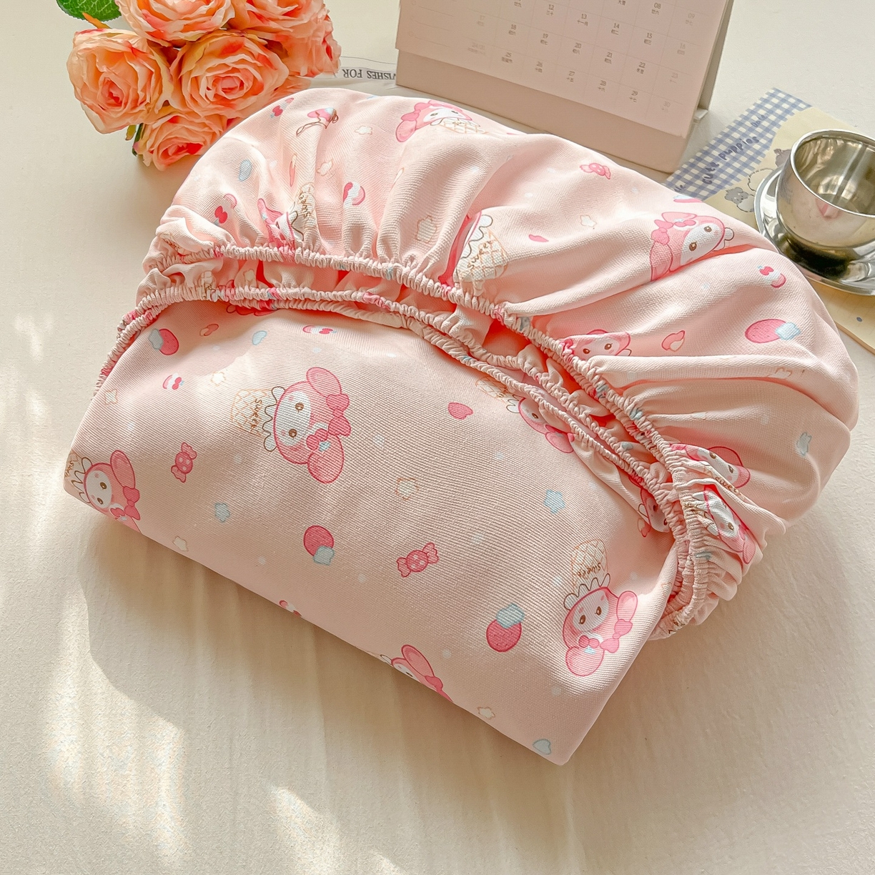 91家纺网 家纺一手货源 找家纺 韩巢家纺 2026新款老粗布床笠春夏季凉席席子热销款防滑床笠单件 小美冰激凌【老粗布】