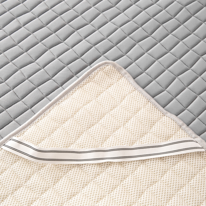 91家纺网 家纺一手货源 找家纺 （总）麋兔 2026新款刺绣纯色氨纶凉感乳胶席子凉席