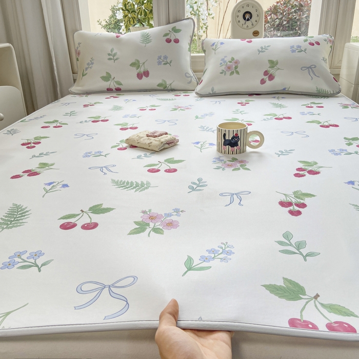 91家纺网 家纺一手货源 找家纺 麋兔 2026新款凉感小冰皮软席席子凉席 樱枝