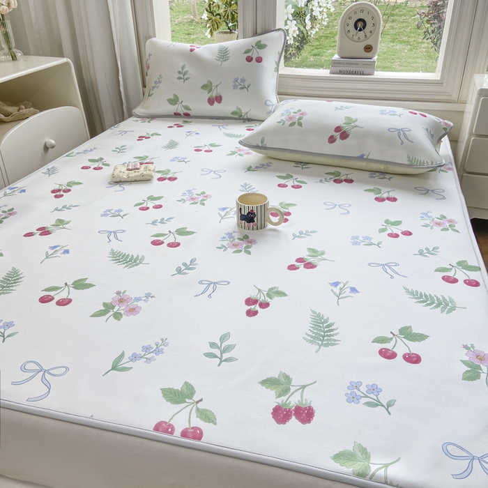 91家纺网 家纺一手货源 找家纺 麋兔 2026新款凉感小冰皮软席席子凉席 樱枝