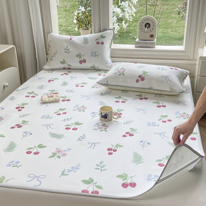 91家纺网 家纺一手货源 找家纺 麋兔 2026新款凉感小冰皮软席席子凉席 樱枝