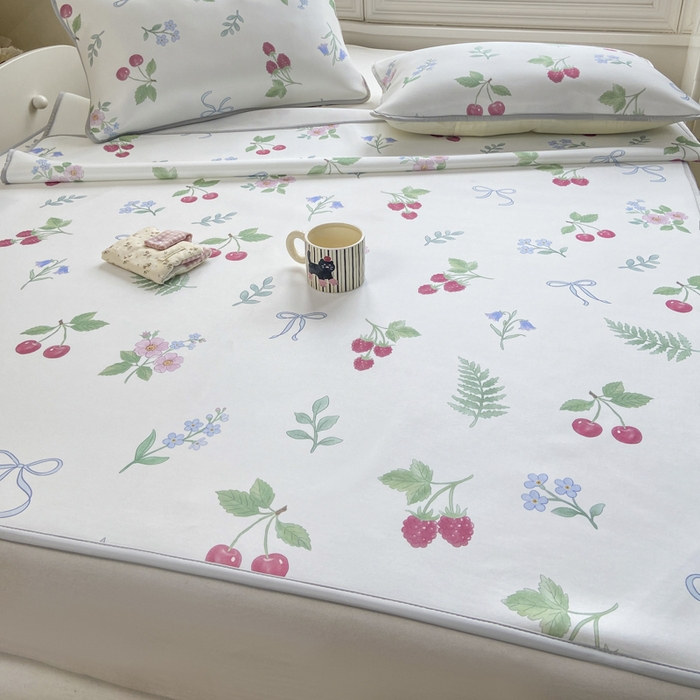 91家纺网 家纺一手货源 找家纺 麋兔 2026新款凉感小冰皮软席席子凉席 樱枝