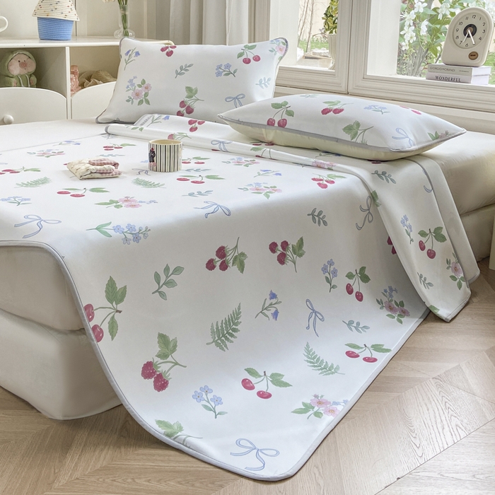 91家纺网 家纺一手货源 找家纺 麋兔 2026新款凉感小冰皮软席席子凉席 樱枝