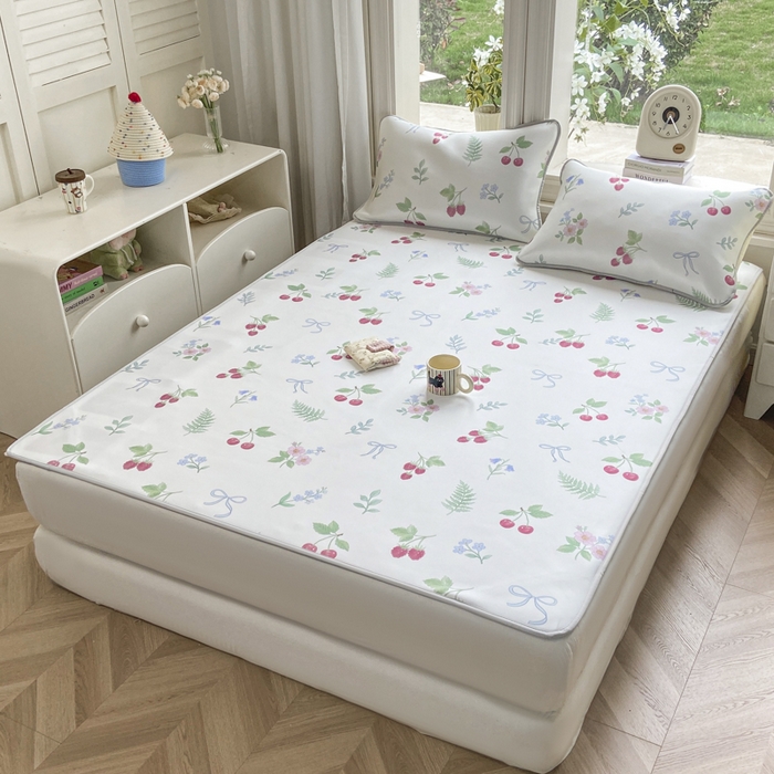 91家纺网 家纺一手货源 找家纺 麋兔 2026新款凉感小冰皮软席席子凉席 樱枝