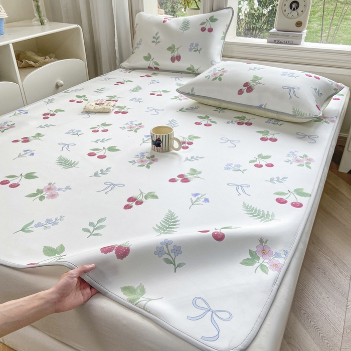 91家纺网 家纺一手货源 找家纺 麋兔 2026新款凉感小冰皮软席席子凉席 樱枝