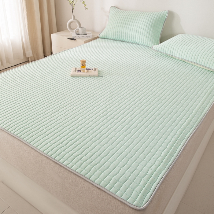 91家纺网 家纺一手货源 找家纺 （总）麋兔 2026新款刺绣纯色氨纶凉感乳胶席子凉席