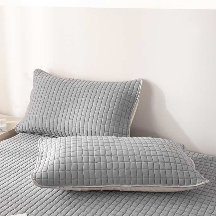 91家纺网 家纺一手货源 找家纺 麋兔 2026新款刺绣纯色氨纶凉感乳胶席子凉席 高级灰