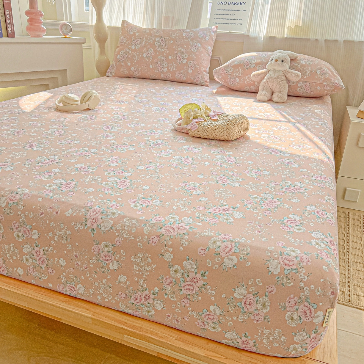 91家纺网 家纺一手货源 找家纺 韩巢家纺 2026新款老粗布床笠春夏季凉席席子热销款防滑床笠单件 爱如星辰【老粗布】