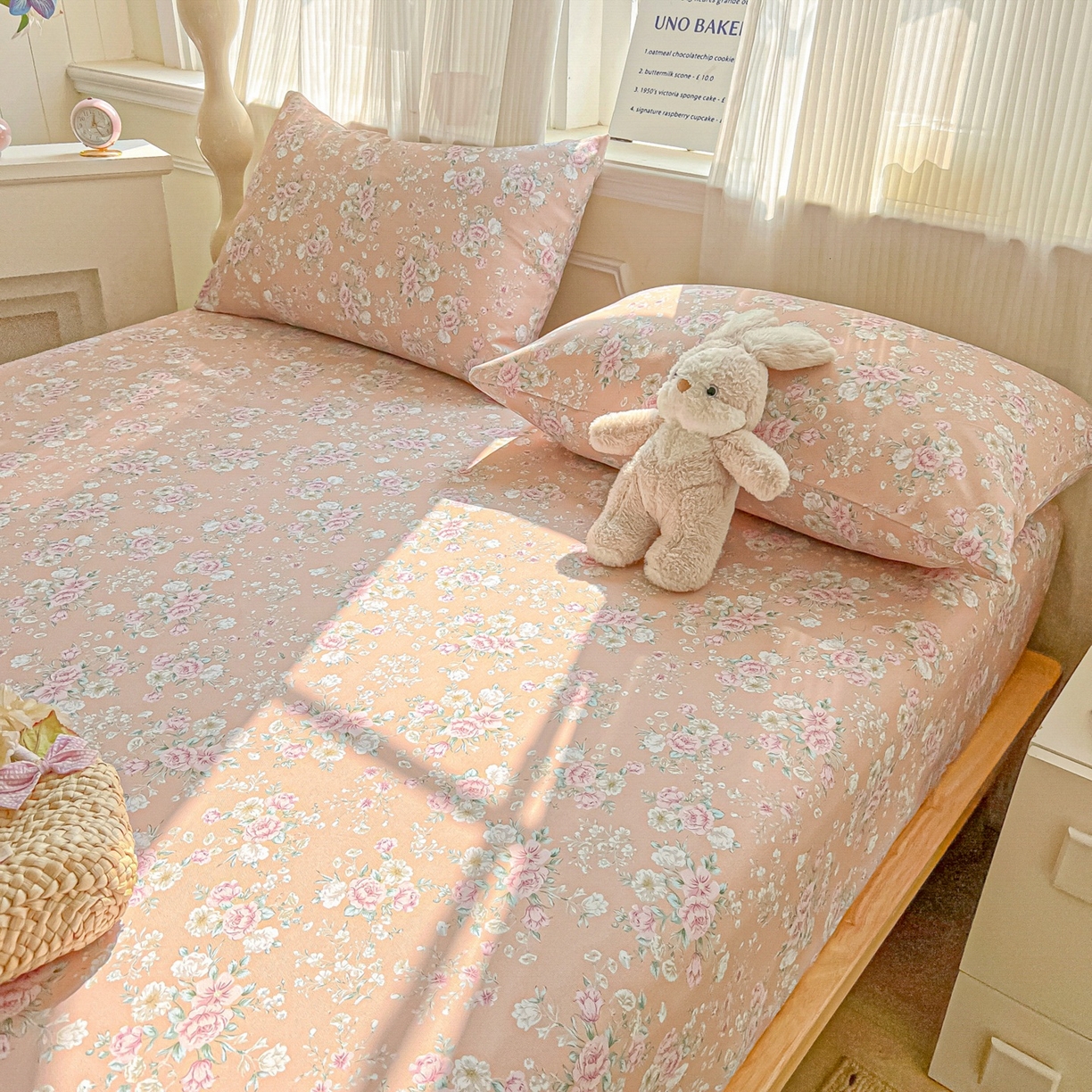 91家纺网 家纺一手货源 找家纺 韩巢家纺 2026新款老粗布床笠春夏季凉席席子热销款防滑床笠单件 爱如星辰【老粗布】