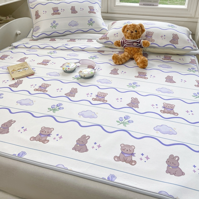 91家纺网 家纺一手货源 找家纺 麋兔 2026新款凉感小冰皮软席席子凉席 云间小熊