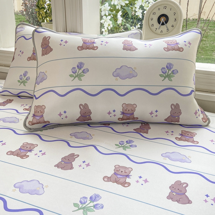 91家纺网 家纺一手货源 找家纺 麋兔 2026新款凉感小冰皮软席席子凉席 云间小熊