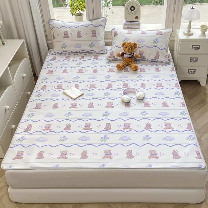 91家纺网 家纺一手货源 找家纺 麋兔 2026新款凉感小冰皮软席席子凉席 云间小熊