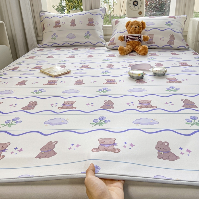 91家纺网 家纺一手货源 找家纺 麋兔 2026新款凉感小冰皮软席席子凉席 云间小熊