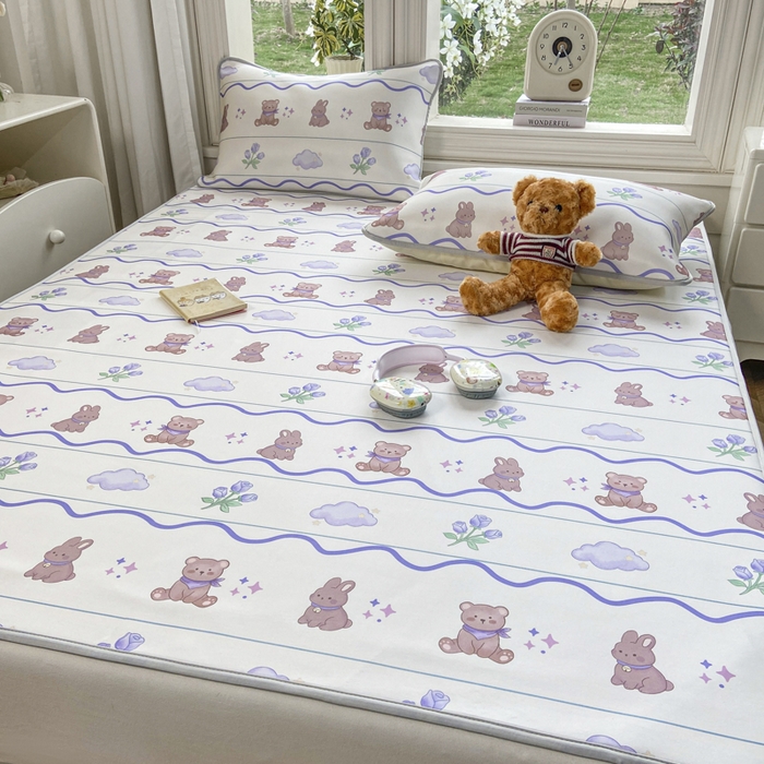 91家纺网 家纺一手货源 找家纺 麋兔 2026新款凉感小冰皮软席席子凉席 云间小熊