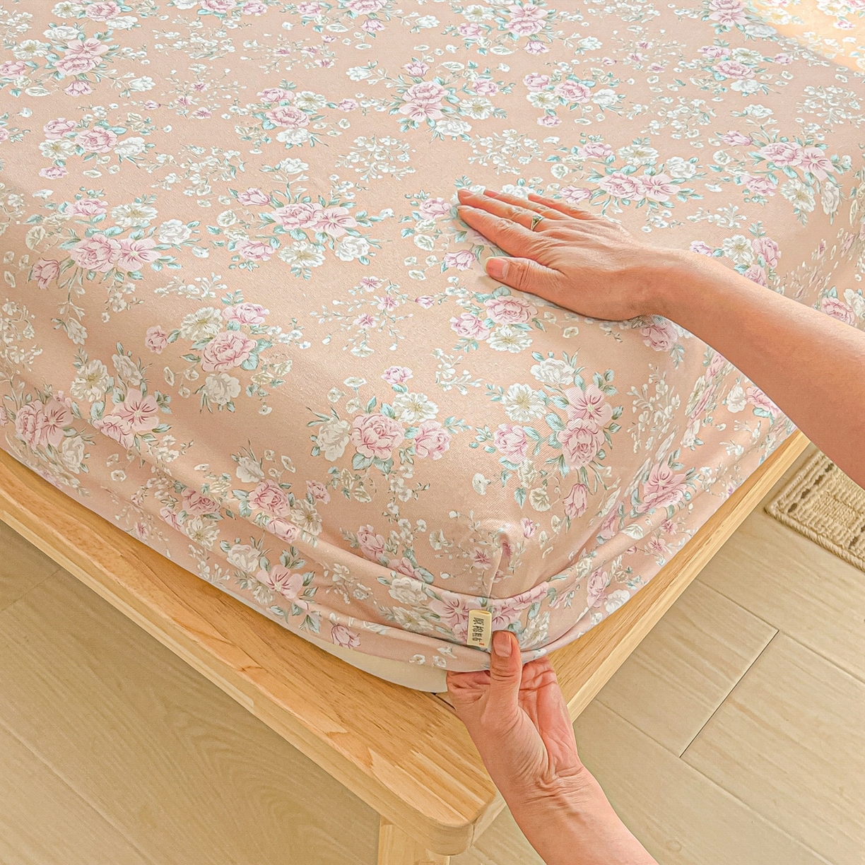 91家纺网 家纺一手货源 找家纺 韩巢家纺 2026新款老粗布床笠春夏季凉席席子热销款防滑床笠单件 爱如星辰【老粗布】