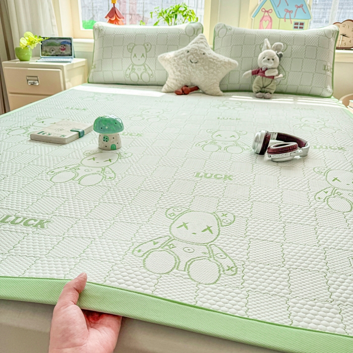 91家纺网 家纺一手货源 找家纺 家喜爱 2026新款冰感豆豆软凉席-高克重 不起球【可提供买家秀】 LUCK小冰熊-绿