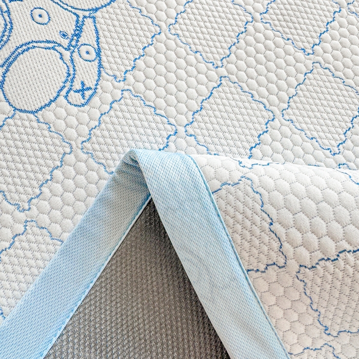 91家纺网 家纺一手货源 找家纺 家喜爱 2026新款冰感豆豆软凉席-高克重 不起球【可提供买家秀】 LUCK小冰熊-蓝