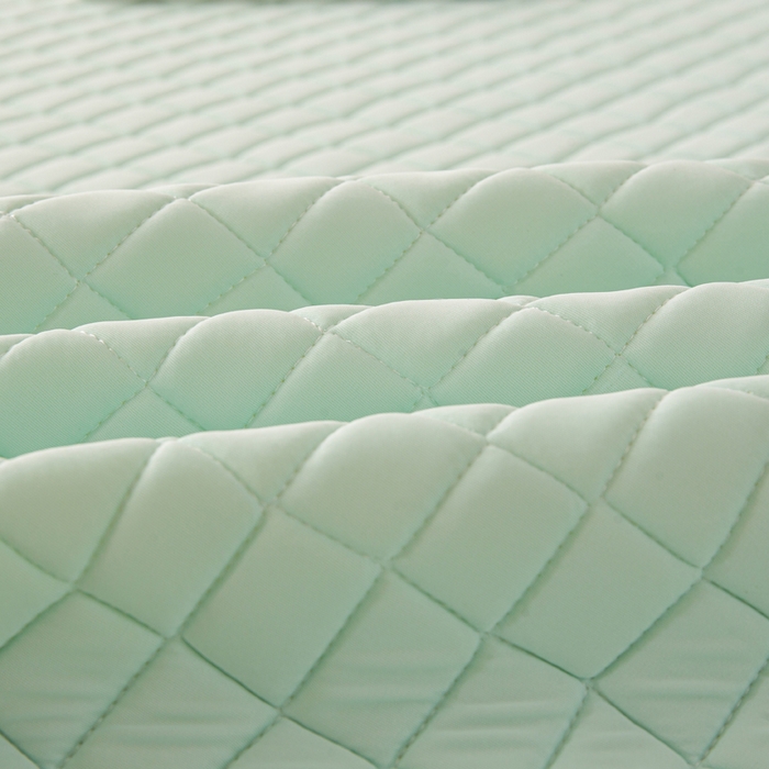 91家纺网 家纺一手货源 找家纺 麋兔 2026新款刺绣纯色氨纶凉感乳胶席子凉席 浅兰