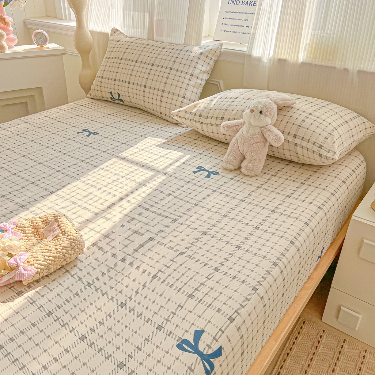 91家纺网 家纺一手货源 找家纺 韩巢家纺 2026新款老粗布床笠春夏季凉席席子热销款防滑床笠单件 格韵【老粗布】