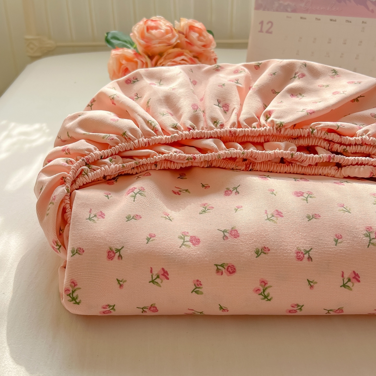 韩巢家纺 2026新款老粗布床笠春夏季凉席席子热销款防滑床笠单件 花语【老粗布】