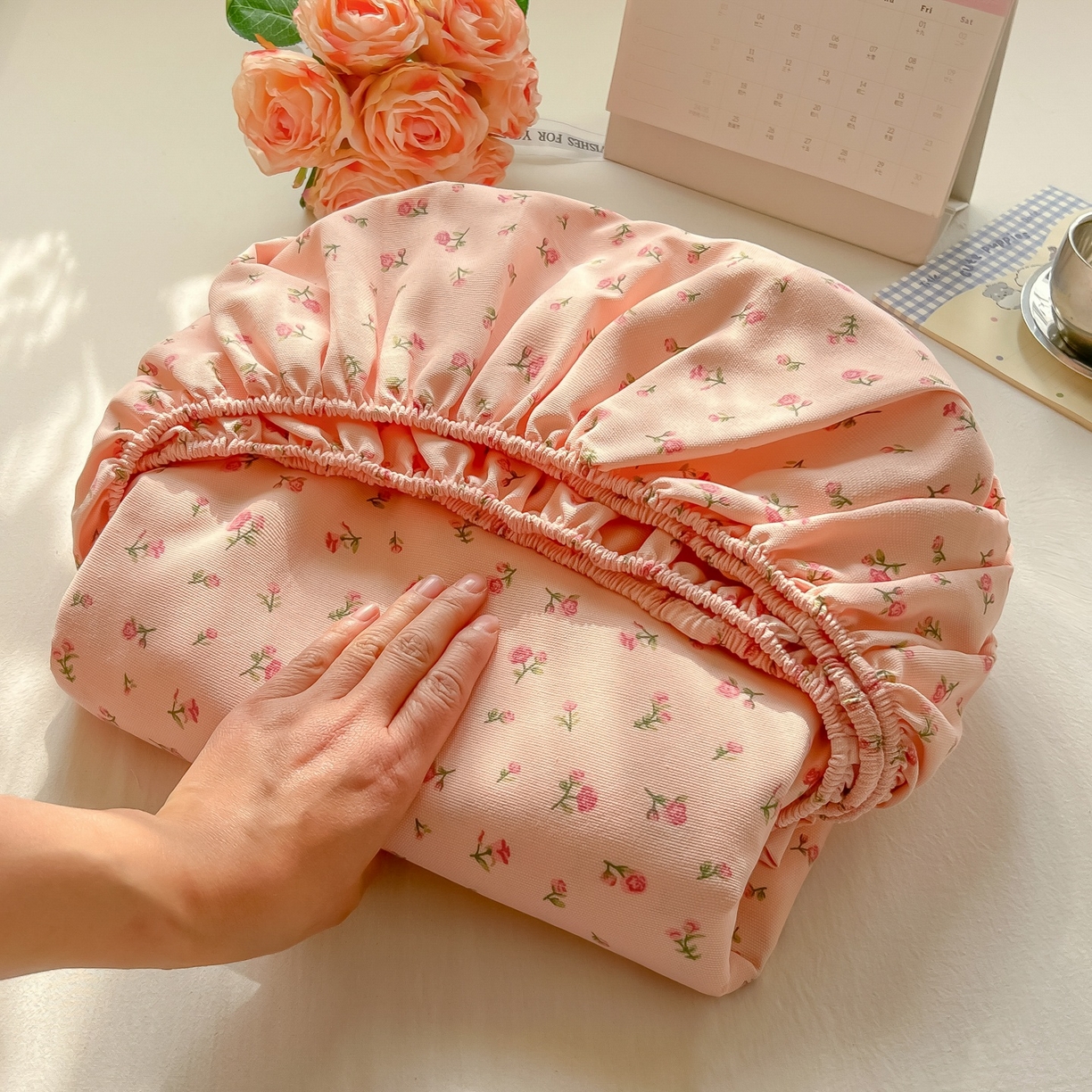 91家纺网 家纺一手货源 找家纺 韩巢家纺 2026新款老粗布床笠春夏季凉席席子热销款防滑床笠单件 花语【老粗布】