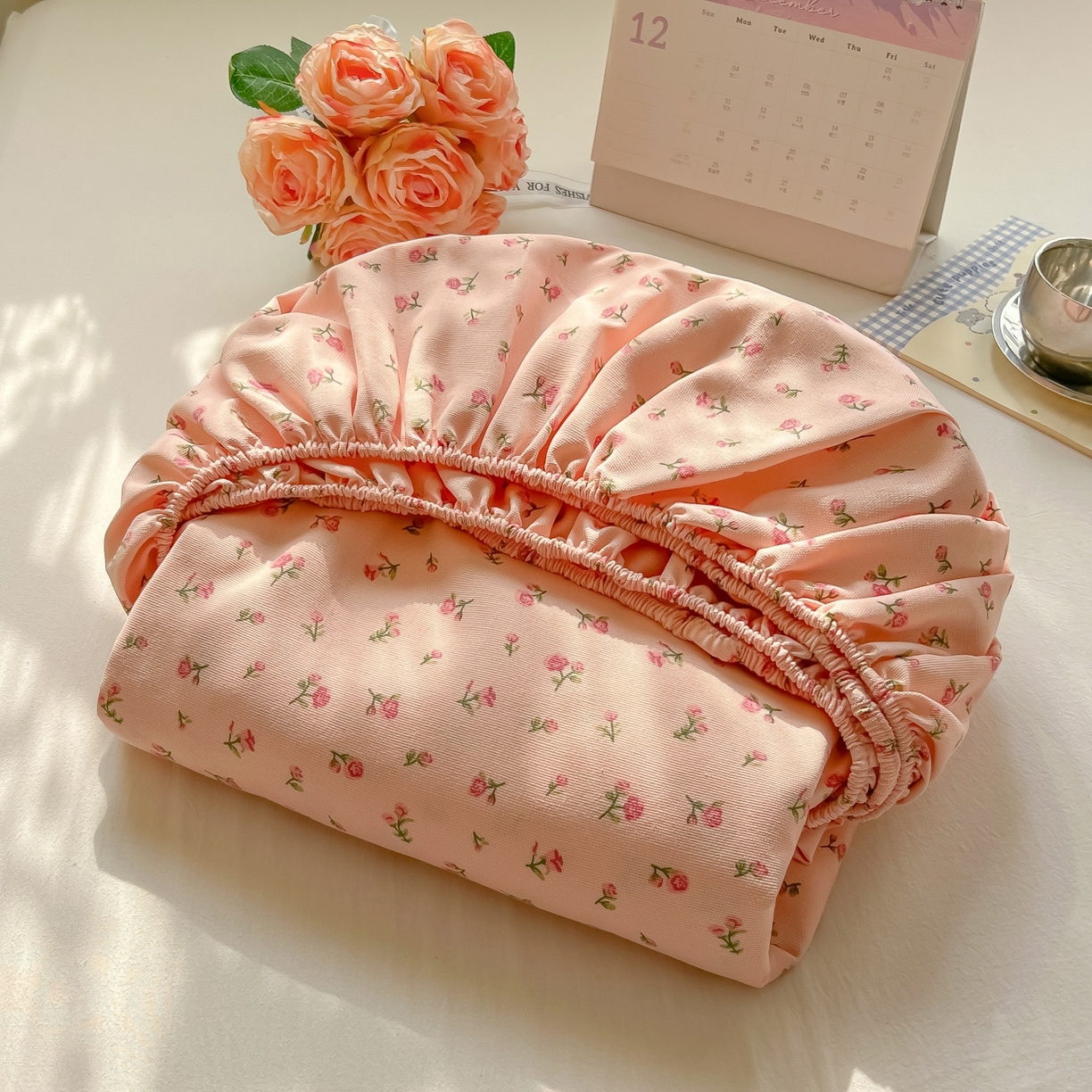 91家纺网 家纺一手货源 找家纺 韩巢家纺 2026新款老粗布床笠春夏季凉席席子热销款防滑床笠单件 花语【老粗布】