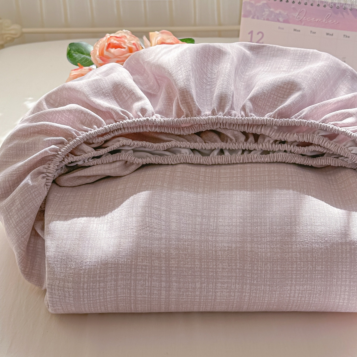 韩巢家纺 2026新款老粗布床笠春夏季凉席席子热销款防滑床笠单件 静谧【老粗布】