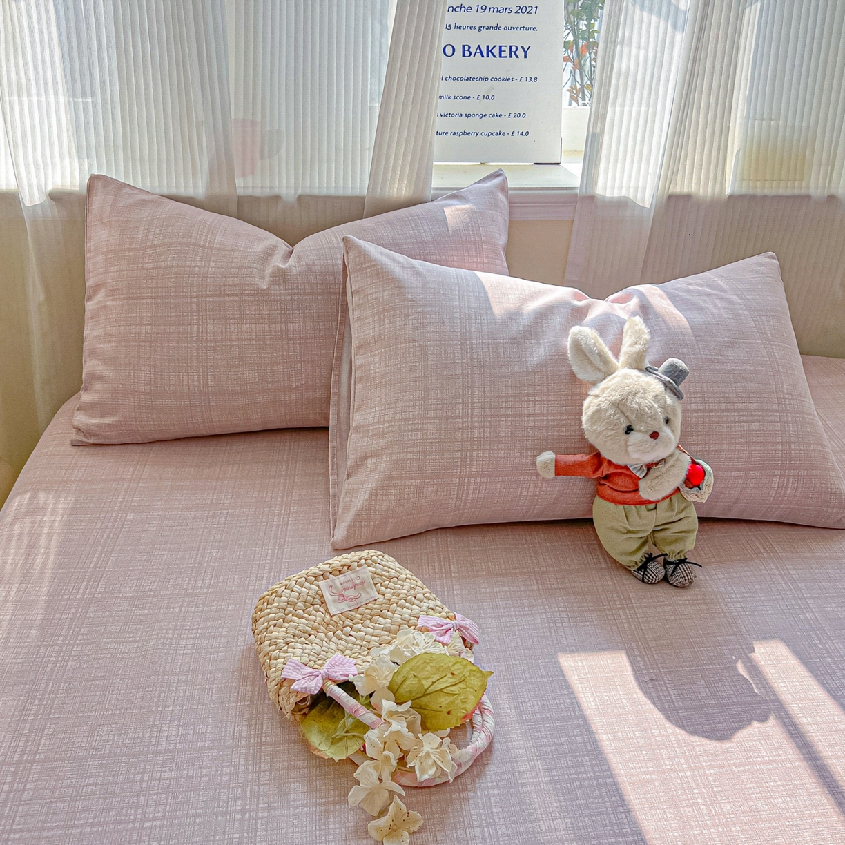 91家纺网 家纺一手货源 找家纺 韩巢家纺 2026新款老粗布床笠春夏季凉席席子热销款防滑床笠单件 静谧【老粗布】