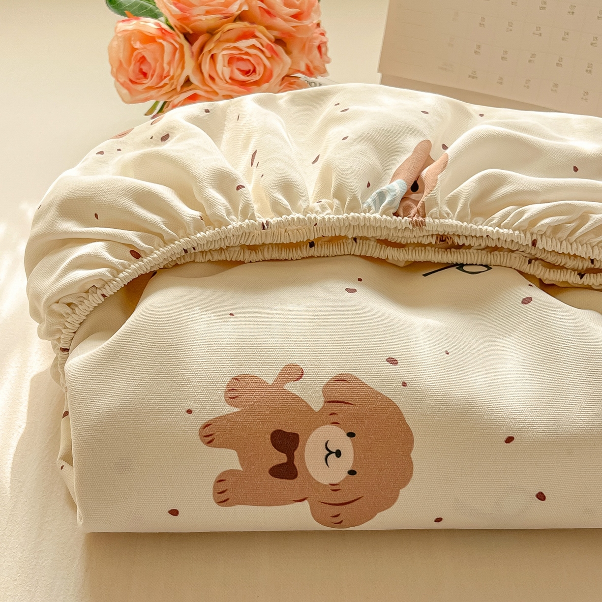 韩巢家纺 2026新款老粗布床笠春夏季凉席席子热销款防滑床笠单件 萌趣小汪【老粗布】