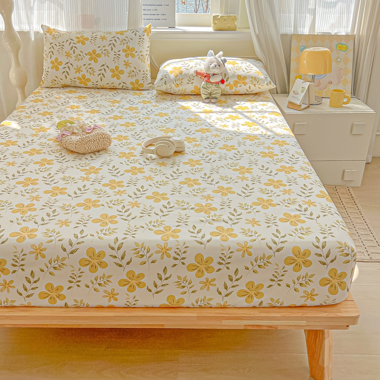 91家纺网 家纺一手货源 找家纺 韩巢家纺 2026新款老粗布床笠春夏季凉席席子热销款防滑床笠单件 暖阳【老粗布】