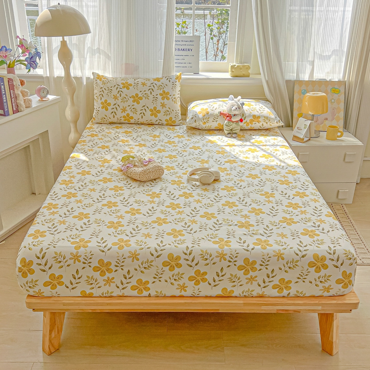 91家纺网 家纺一手货源 找家纺 韩巢家纺 2026新款老粗布床笠春夏季凉席席子热销款防滑床笠单件 暖阳【老粗布】