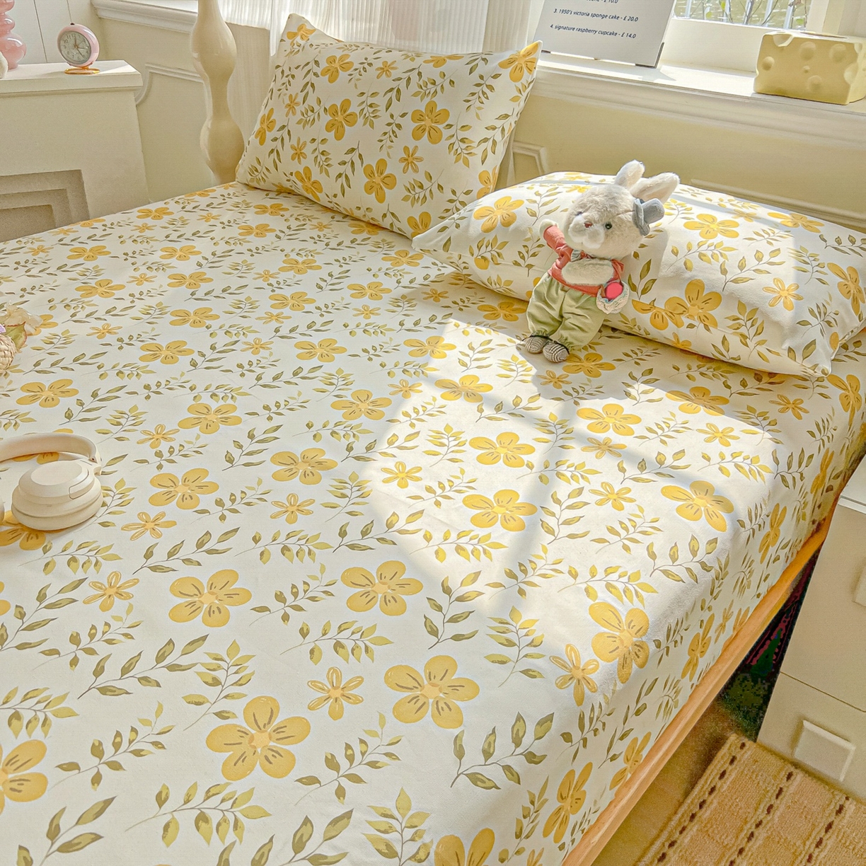 91家纺网 家纺一手货源 找家纺 韩巢家纺 2026新款老粗布床笠春夏季凉席席子热销款防滑床笠单件 暖阳【老粗布】