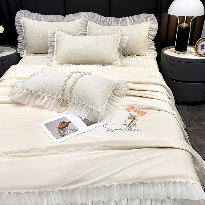 91家纺网 家纺一手货源 找家纺 （总）妮恒美家纺 2026新款凉感丝夏被床盖款四件套