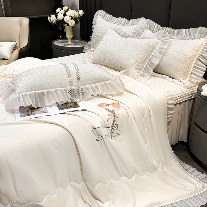 91家纺网 家纺一手货源 找家纺 （总）妮恒美家纺 2026新款凉感丝夏被床盖款四件套