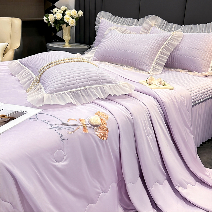 91家纺网 家纺一手货源 找家纺 （总）妮恒美家纺 2026新款凉感丝夏被床盖款四件套