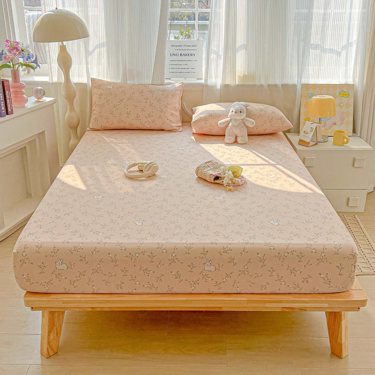 91家纺网 家纺一手货源 找家纺 韩巢家纺 2026新款老粗布床笠春夏季凉席席子热销款防滑床笠单件 森田野园【老粗布】