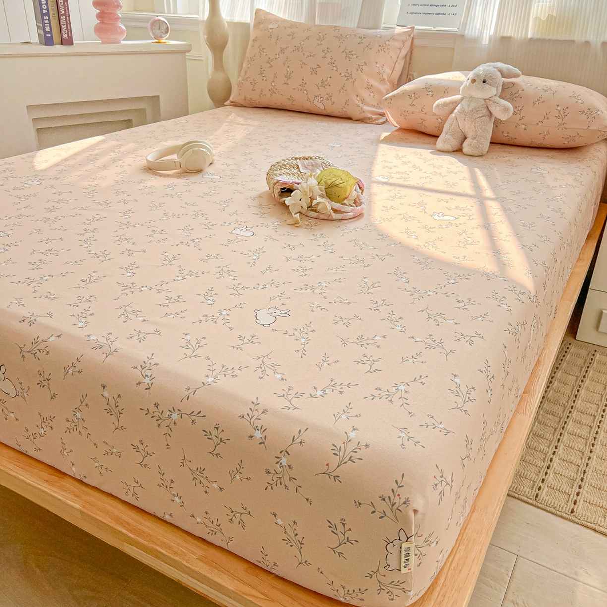 91家纺网 家纺一手货源 找家纺 韩巢家纺 2026新款老粗布床笠春夏季凉席席子热销款防滑床笠单件 森田野园【老粗布】