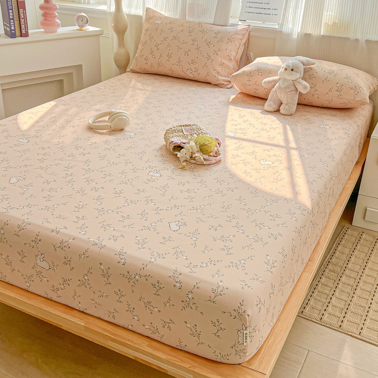 91家纺网 家纺一手货源 找家纺 韩巢家纺 2026新款老粗布床笠春夏季凉席席子热销款防滑床笠单件 森田野园【老粗布】