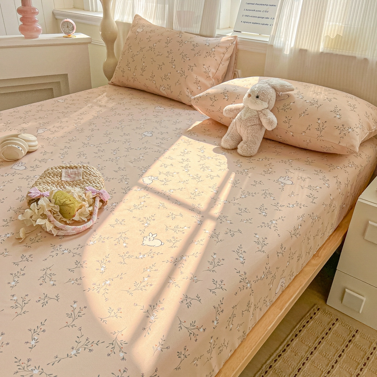 91家纺网 家纺一手货源 找家纺 韩巢家纺 2026新款老粗布床笠春夏季凉席席子热销款防滑床笠单件 森田野园【老粗布】