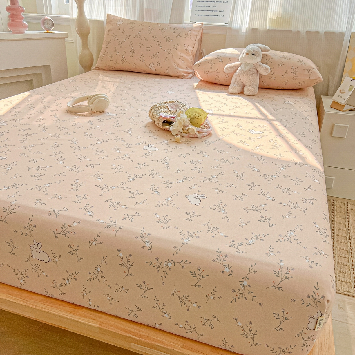 91家纺网 家纺一手货源 找家纺 韩巢家纺 2026新款老粗布床笠春夏季凉席席子热销款防滑床笠单件 森田野园【老粗布】