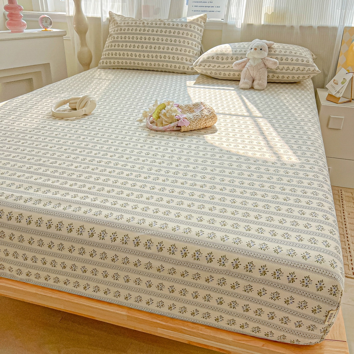 91家纺网 家纺一手货源 找家纺 韩巢家纺 2026新款老粗布床笠春夏季凉席席子热销款防滑床笠单件 素雅【老粗布】