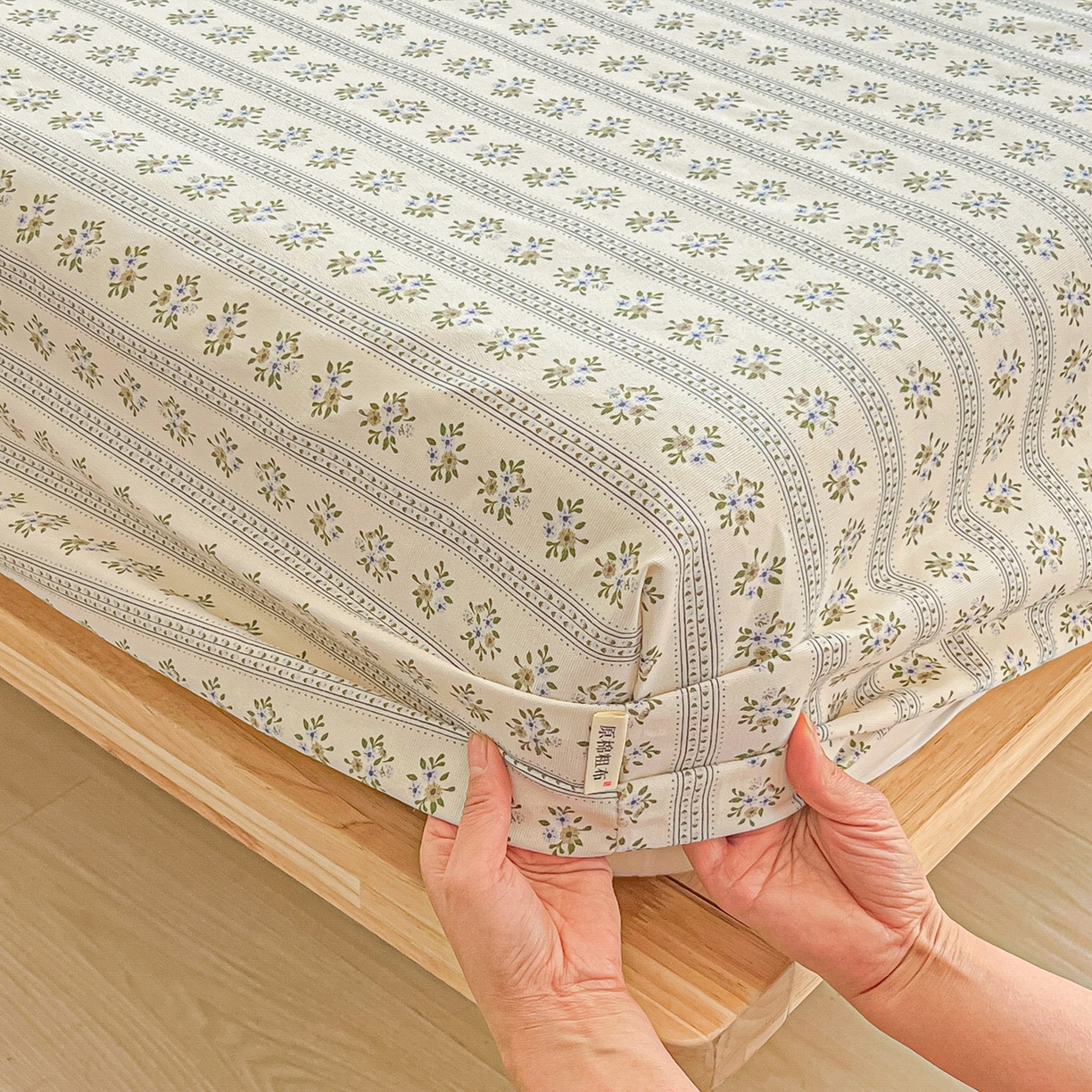 91家纺网 家纺一手货源 找家纺 韩巢家纺 2026新款老粗布床笠春夏季凉席席子热销款防滑床笠单件 素雅【老粗布】