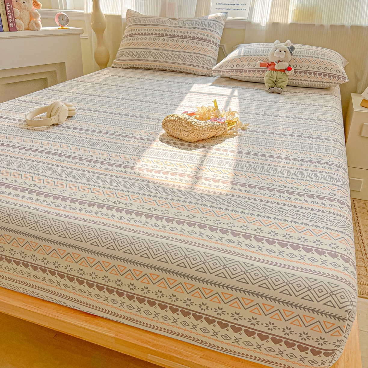 91家纺网 家纺一手货源 找家纺 韩巢家纺 2026新款老粗布床笠春夏季凉席席子热销款防滑床笠单件 逸趣【老粗布】