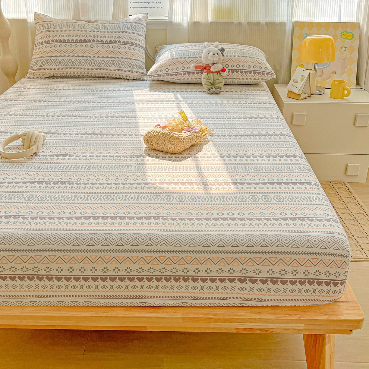 91家纺网 家纺一手货源 找家纺 韩巢家纺 2026新款老粗布床笠春夏季凉席席子热销款防滑床笠单件 逸趣【老粗布】