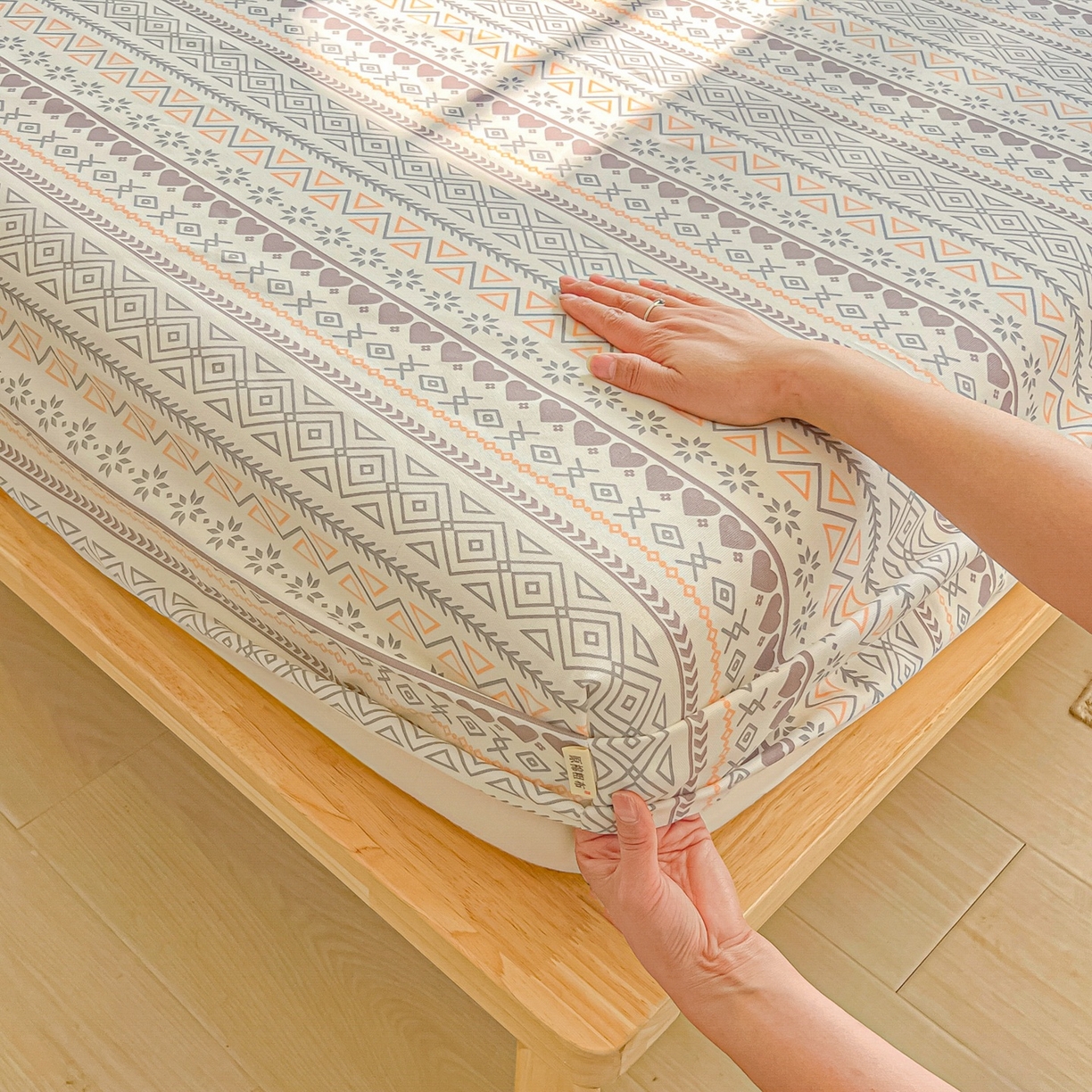 91家纺网 家纺一手货源 找家纺 韩巢家纺 2026新款老粗布床笠春夏季凉席席子热销款防滑床笠单件 逸趣【老粗布】